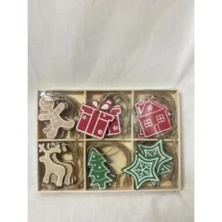 Christmas Ornament - 5cm Gingerbread Wood, 24pk