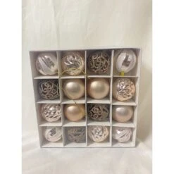 Christmas Ornament - 6cm Baubles Plastic Multi,16pk