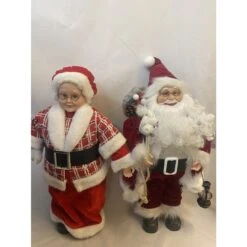 Christmas Decoration - 45cm Standing Mr & Mrs Claus, Assorted