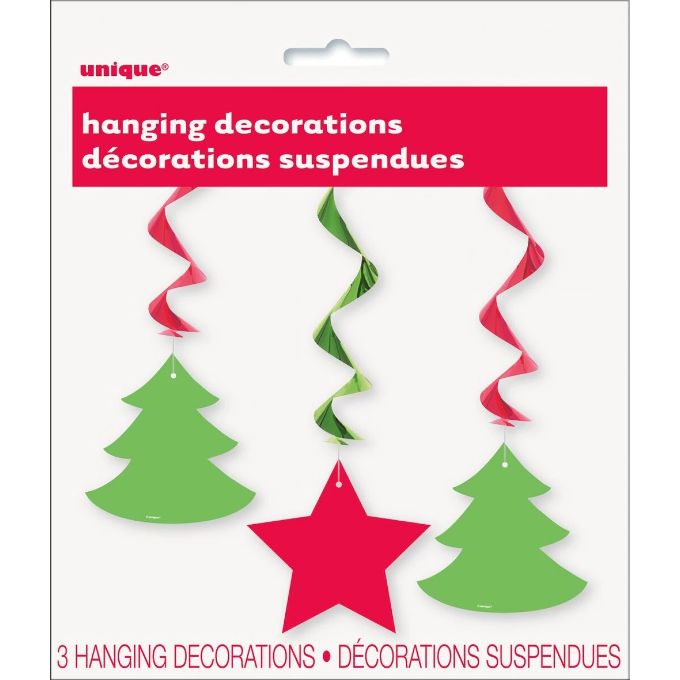 Hanging Decoration - Swirls, Star & Christmas Tree 3 Pk 1 Hanging Decoration - Swirls, Star & Christmas Tree 3 Pk