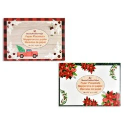 Place Mats - Christmas Assorted, Paper 30 Pk