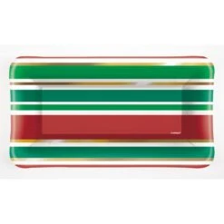 Plates - Side, Rectangular Christmas Chic 8 Pk