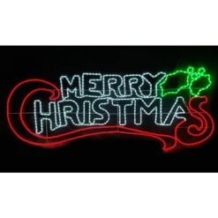 Rope Lights - 1 M Merry Christmas, Red White & Green