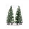 Table Ornament - 14 Cm Frosted Christmas Trees 2 Pk