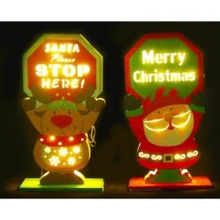 Table Sign - Christmas Light Up, Assorted