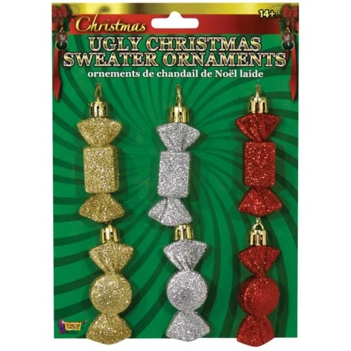 Ugly Christmas Sweater Ornaments - Candy -Holiday Decor Shop ugly christmas sweater ornaments candy