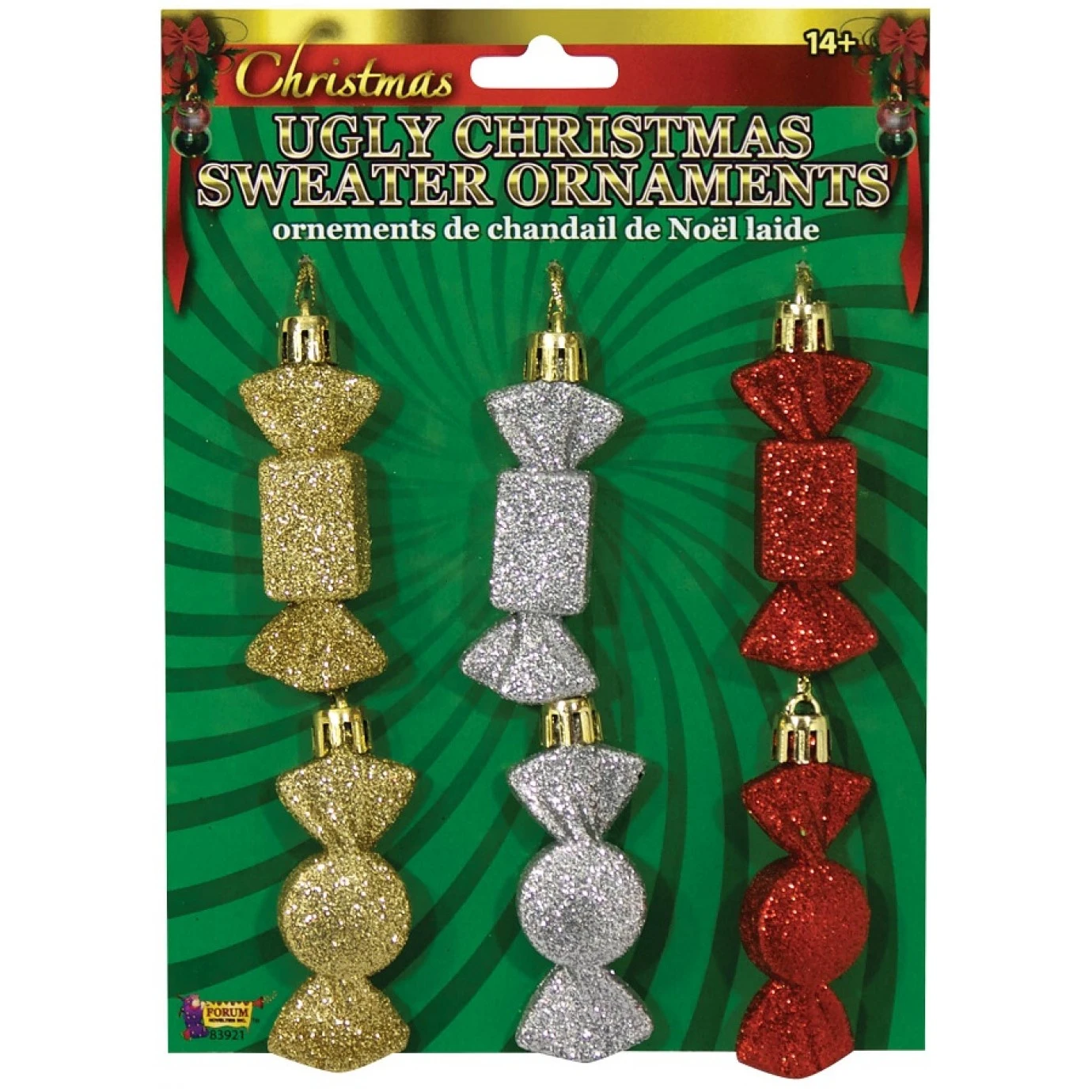 Ugly Christmas Sweater Ornaments - Candy 1 Ugly Christmas Sweater Ornaments - Candy