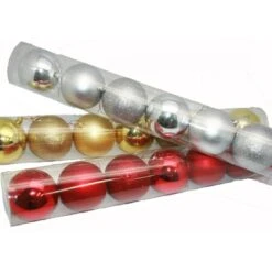 Christmas Baubles - Medium Glitter, Assorted 10 Pk