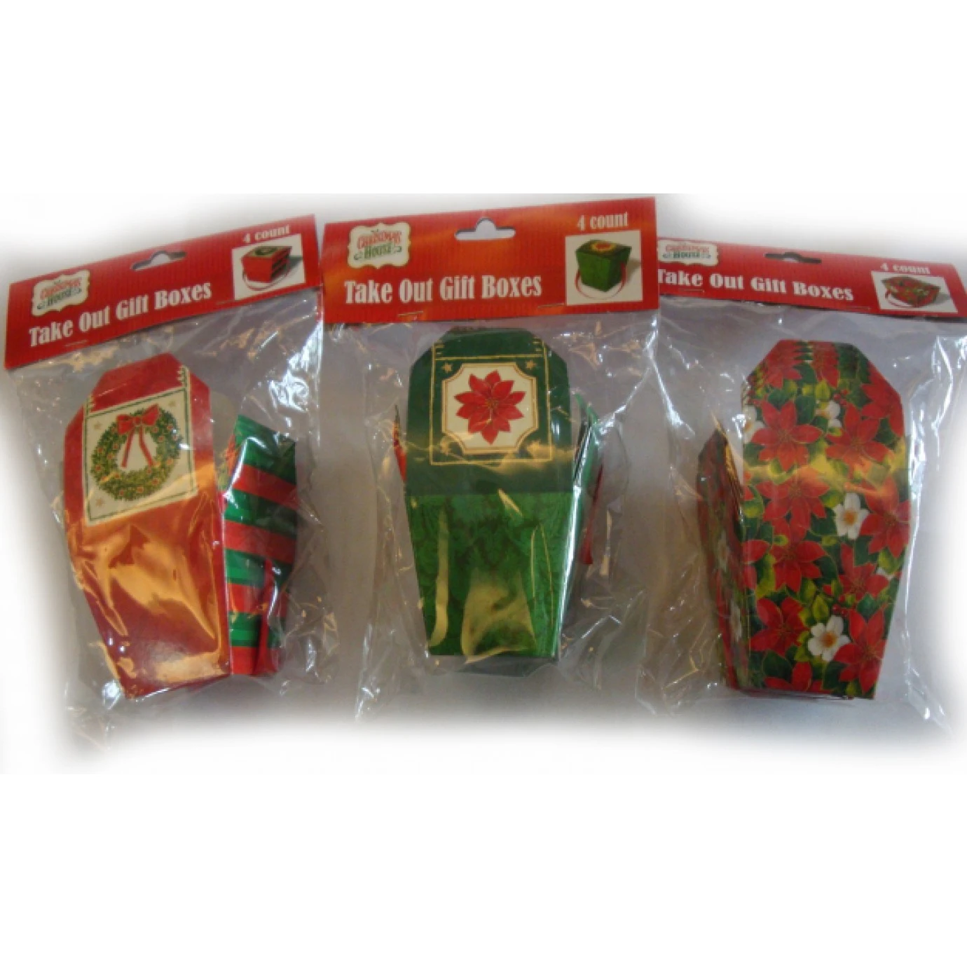 Treat/Gift Boxes - Christmas 4 Pk Assorted 1 Treat/Gift Boxes - Christmas 4 Pk Assorted