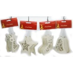Christmas Ornament - White Glitter, Light Up Assorted